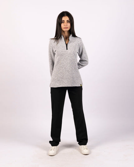 Grey cloud | Women Quarter Zip Sweater - Women Quarter Zip Sweater - Jobedu Jordan