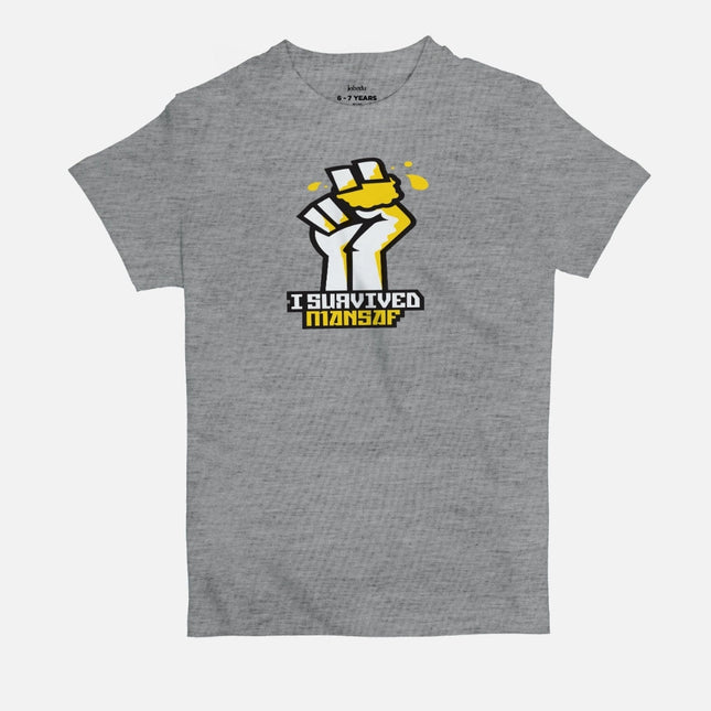 I Survived Mansaf | Kid's Basic Cut T-shirt - Graphic T-Shirt - Kids - Jobedu Jordan
