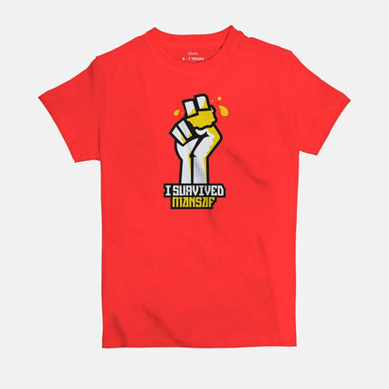 I Survived Mansaf | Kid's Basic Cut T-shirt - Graphic T-Shirt - Kids - Jobedu Jordan