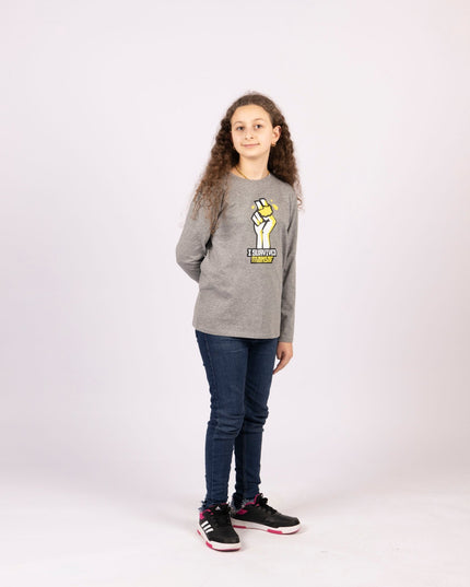 I survived mansaf | Kids Graphic Longsleeve Tshirt - Kids Graphic Longsleeve Tshirt - Jobedu Jordan