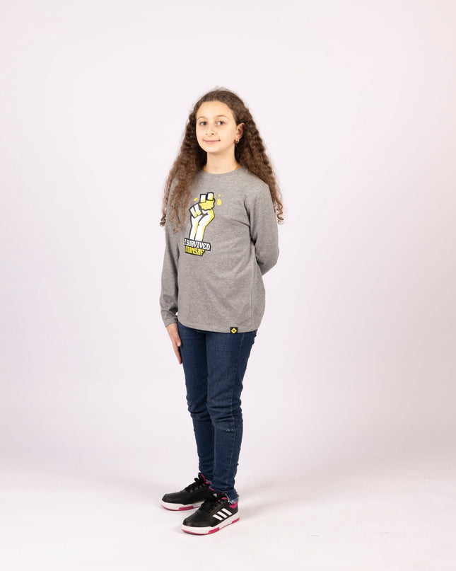 I survived mansaf | Kids Graphic Longsleeve Tshirt - Kids Graphic Longsleeve Tshirt - Jobedu Jordan