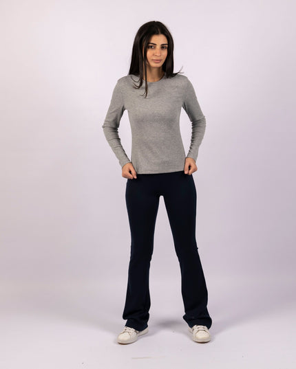 Industrial Blue | Women Flare Leggings - Women Flare Leggings - Jobedu Jordan