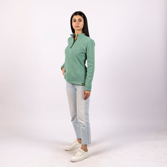 Jade Green | Women Quarter Zip Sweater - Women Quarter Zip Sweater - Jobedu Jordan