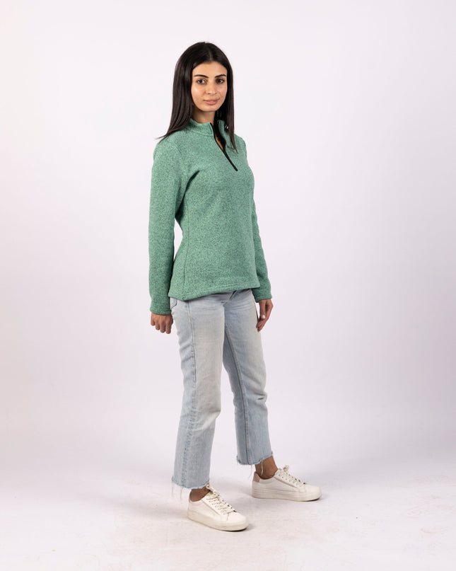 Jade Green | Women Quarter Zip Sweater - Women Quarter Zip Sweater - Jobedu Jordan