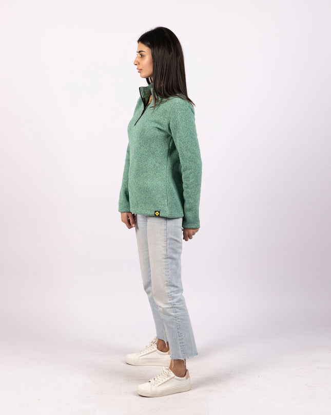 Jade Green | Women Quarter Zip Sweater - Women Quarter Zip Sweater - Jobedu Jordan