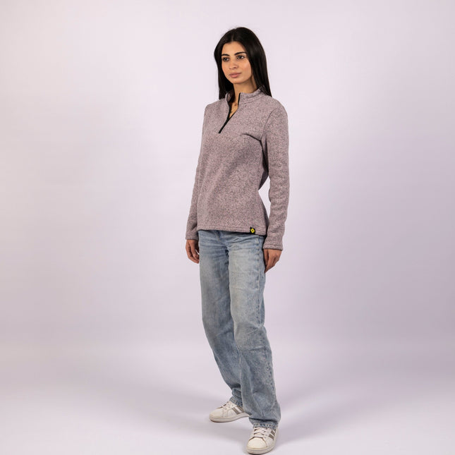 Lemon Crepe | Women Quarter Zip Sweater - Women Quarter Zip Sweater - Jobedu Jordan