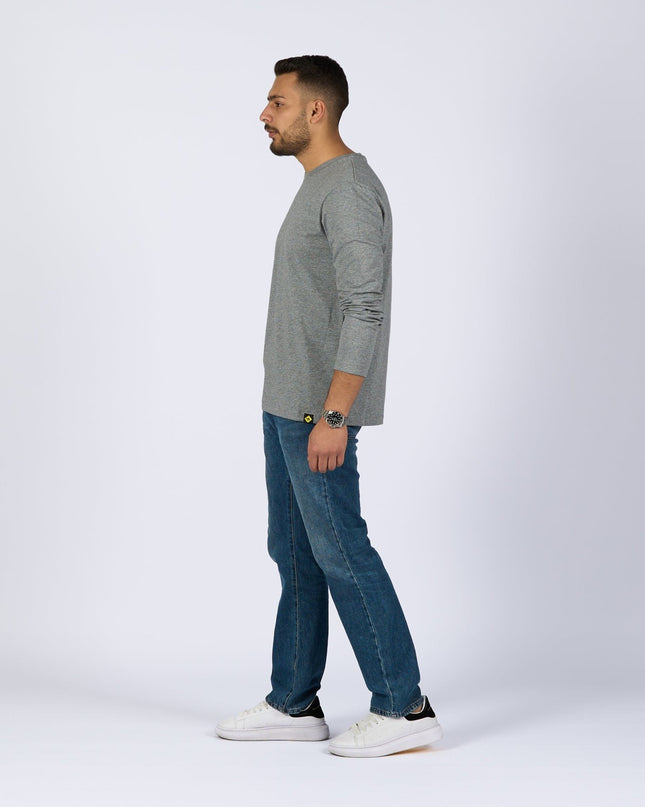 Medium Grey Melange | Basic Adult Longsleeve Tshirt - Basic Adult Longsleeve Tshirt - Jobedu Jordan