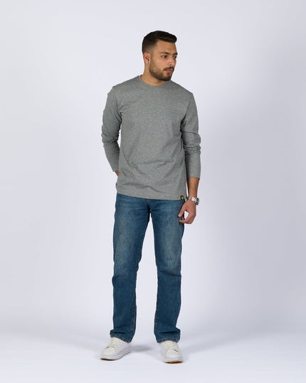 Medium Grey Melange | Basic Adult Longsleeve Tshirt - Basic Adult Longsleeve Tshirt - Jobedu Jordan