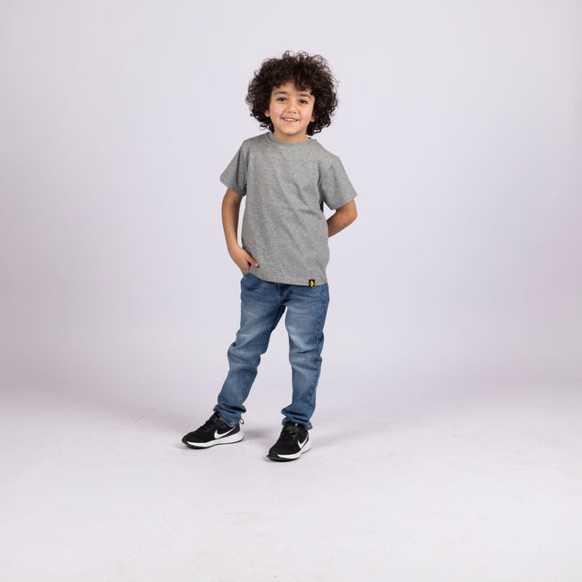 Medium Grey Melange | Kid's Basic Cut T-shirt - Basic T-Shirt - Kids - Jobedu Jordan