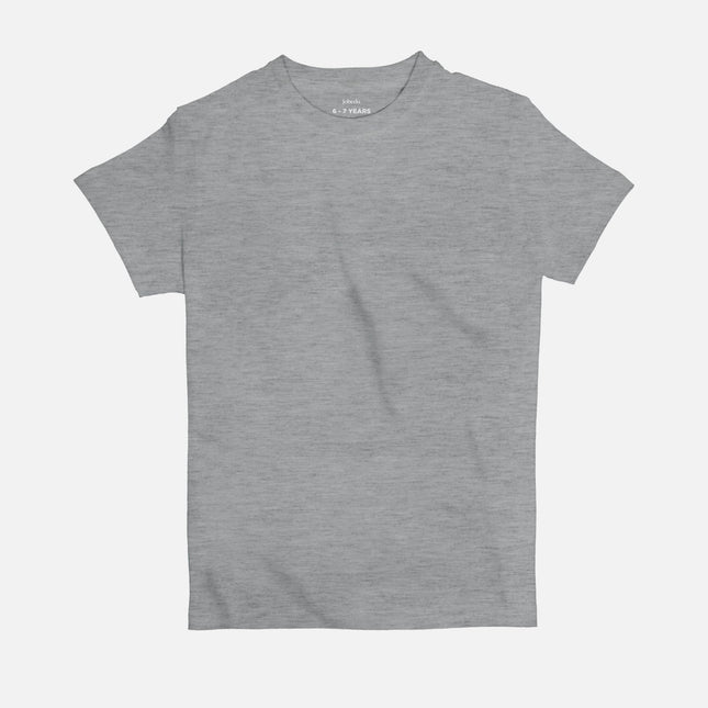 Medium Grey Melange | Kid's Basic Cut T-shirt - Basic T-Shirt - Kids - Jobedu Jordan