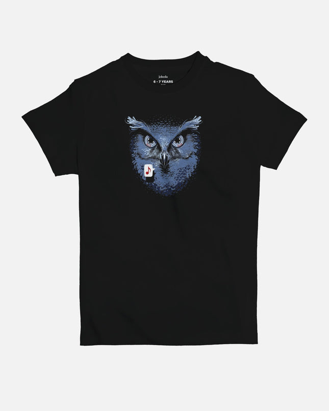 Owl Cassette | Kid's Basic Cut T-shirt - Graphic T-Shirt - Kids - Jobedu Jordan