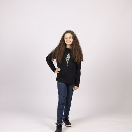 Palestine Arabia | Kids Graphic Longsleeve Tshirt - Kids Graphic Longsleeve Tshirt - Jobedu Jordan