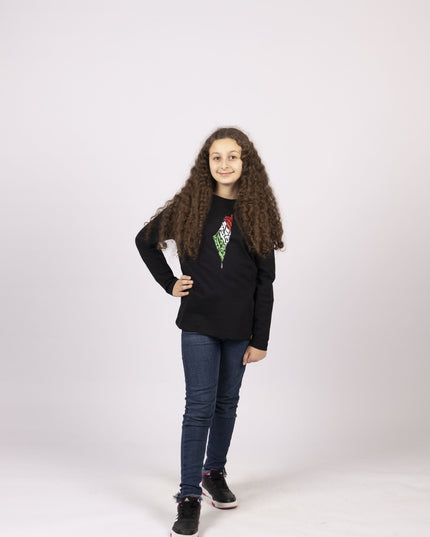 Palestine Arabia | Kids Graphic Longsleeve Tshirt - Kids Graphic Longsleeve Tshirt - Jobedu Jordan