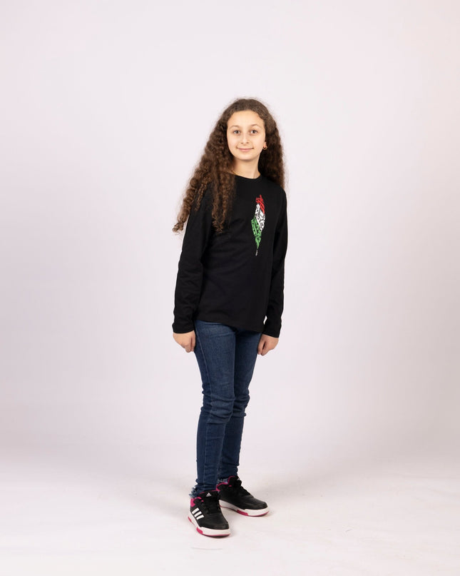 Palestine Arabia | Kids Graphic Longsleeve Tshirt - Kids Graphic Longsleeve Tshirt - Jobedu Jordan