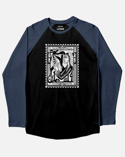 Palestine Stamp | Unisex Baseball T-shirt - Graphic Baseball T-Shirt - Unisex - Jobedu Jordan