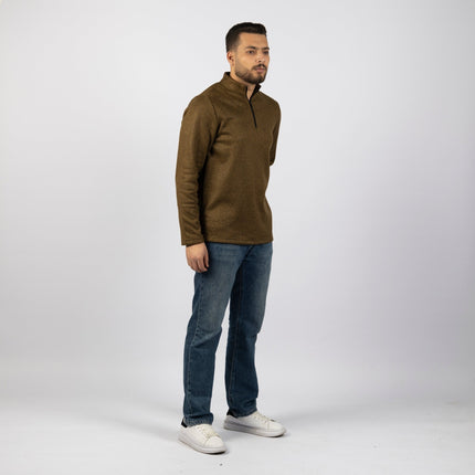 Peanut Brown | Adult Quarter Zip Sweater - Adult Quarter Zip Sweater - Jobedu Jordan