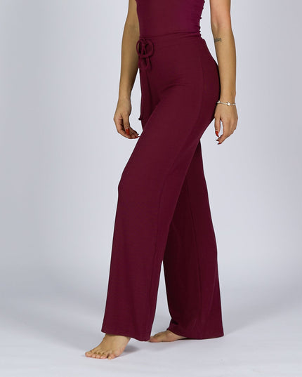 Purple Oxford | Women Ribbed Wide Leg Lounge Pants - Women Ribbed Wide Leg Lounge Pants - Jobedu Jordan