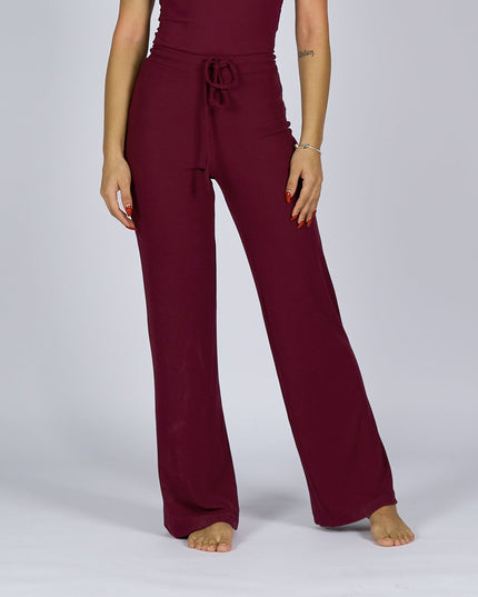 Purple Oxford | Women Ribbed Wide Leg Lounge Pants - Women Ribbed Wide Leg Lounge Pants - Jobedu Jordan