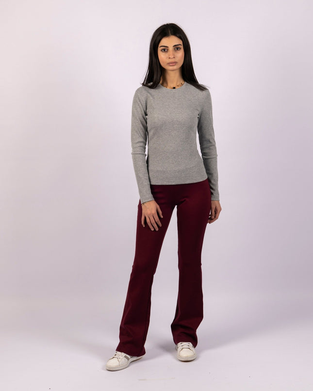 Scarlet Wine | Women Flare Leggings - Women Flare Leggings - Jobedu Jordan