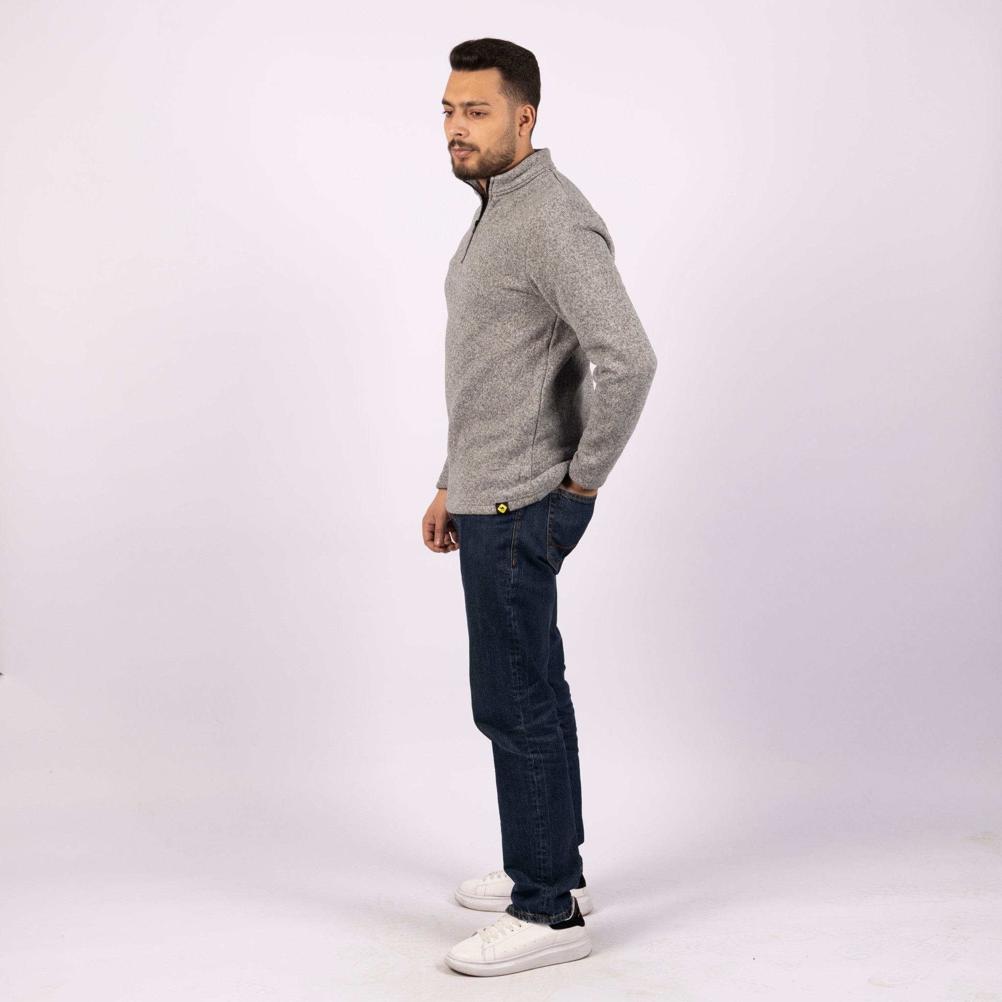 Vintage Grey | Adult Quarter Zip Sweater – Jobedu Jordan